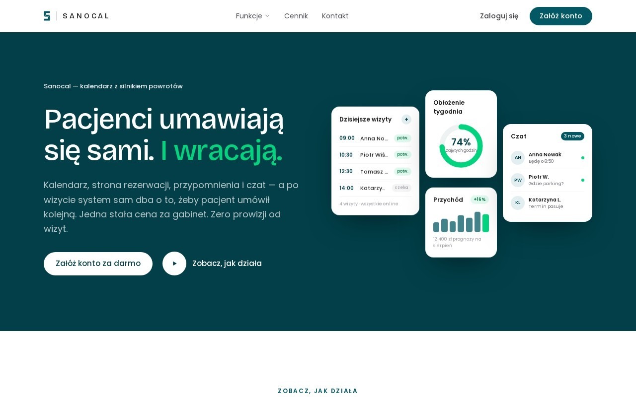 Podgląd aplikacji sanocal.pl